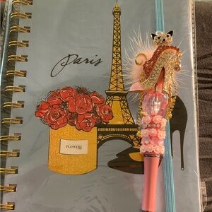 One Of A Kind Paris Themed Notebook/Journal with Decorative Handcrafted Pen